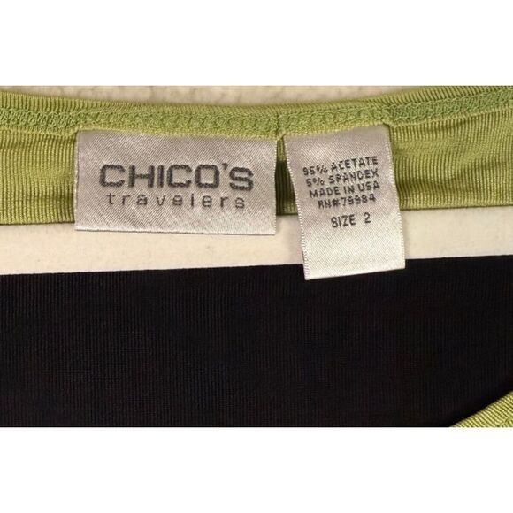 CHICOS Tank Top Shirt Women 2 (L) Black Stretch Set of 3 Cruise Vacation - Picture 7 of 9